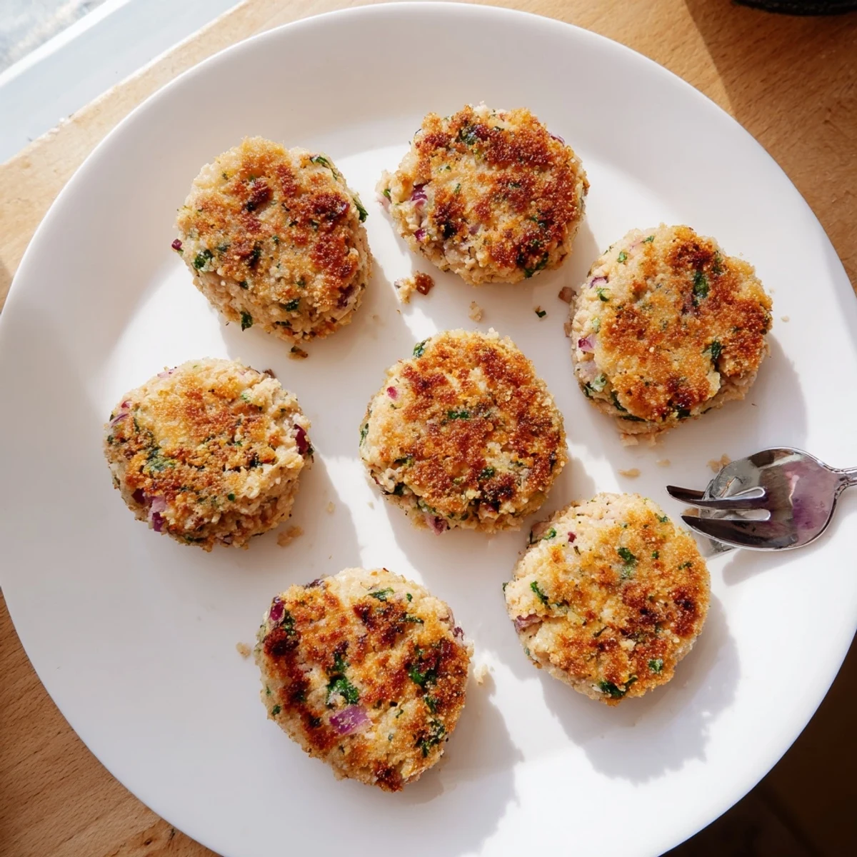 Homemade crispy tuna cakes pan-fried to perfection with a delicious crunchy exterior and tender flavorful center