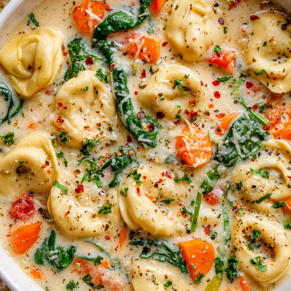 Comforting Creamy Tortellini Soup