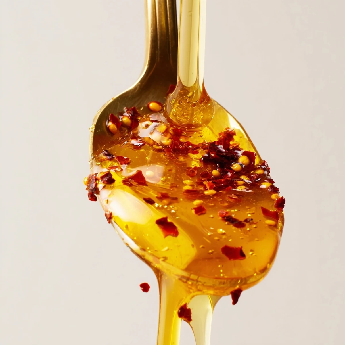 Spicy-sweet hot honey drizzled generously over crispy fried chicken and fluffy buttery biscuits