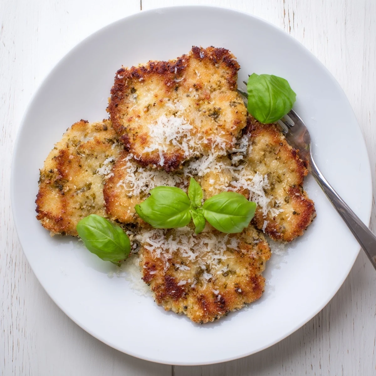 Italian-American chicken breasts breaded with panko and Parmesan basil, cooked to golden perfection
