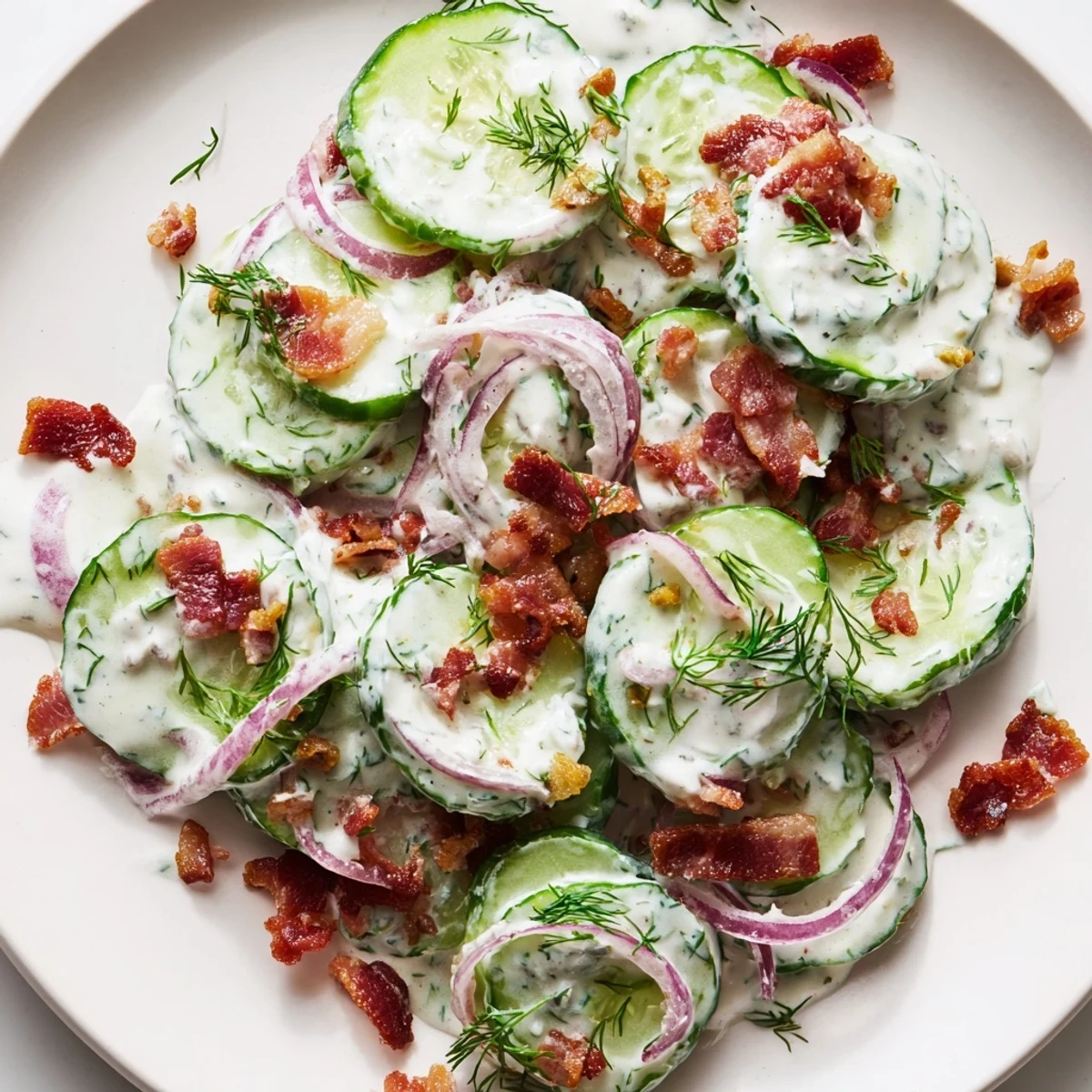 Healthy Cucumber Salad With Bacon