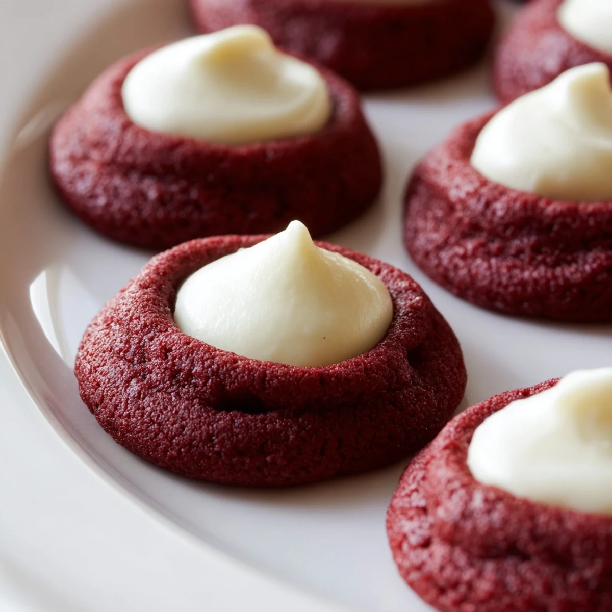 Red Velvet Thumbprint Cookies