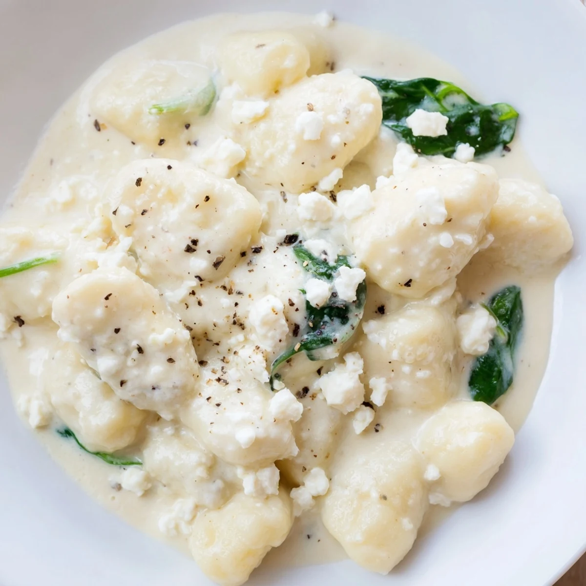Creamy Gnocchi With Spinach And Feta