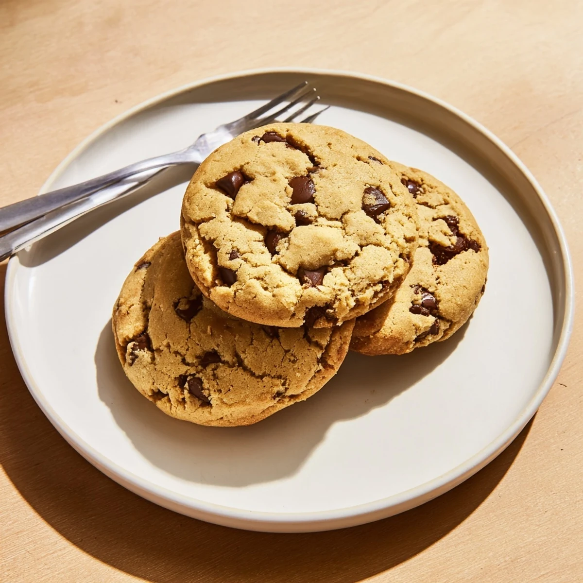 Soft nut free chocolate chip cookies fresh from the oven with gooey chocolate centers