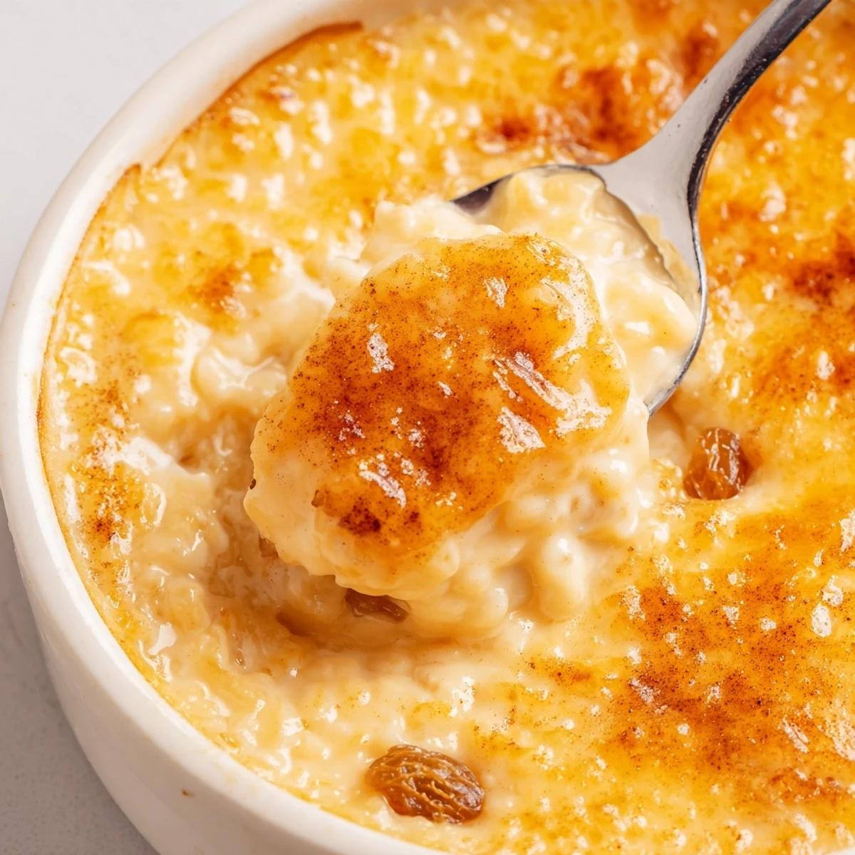 Creamy Delicious Condensed Milk Baked Rice Pudding Recipe To Try, served warm with berries.