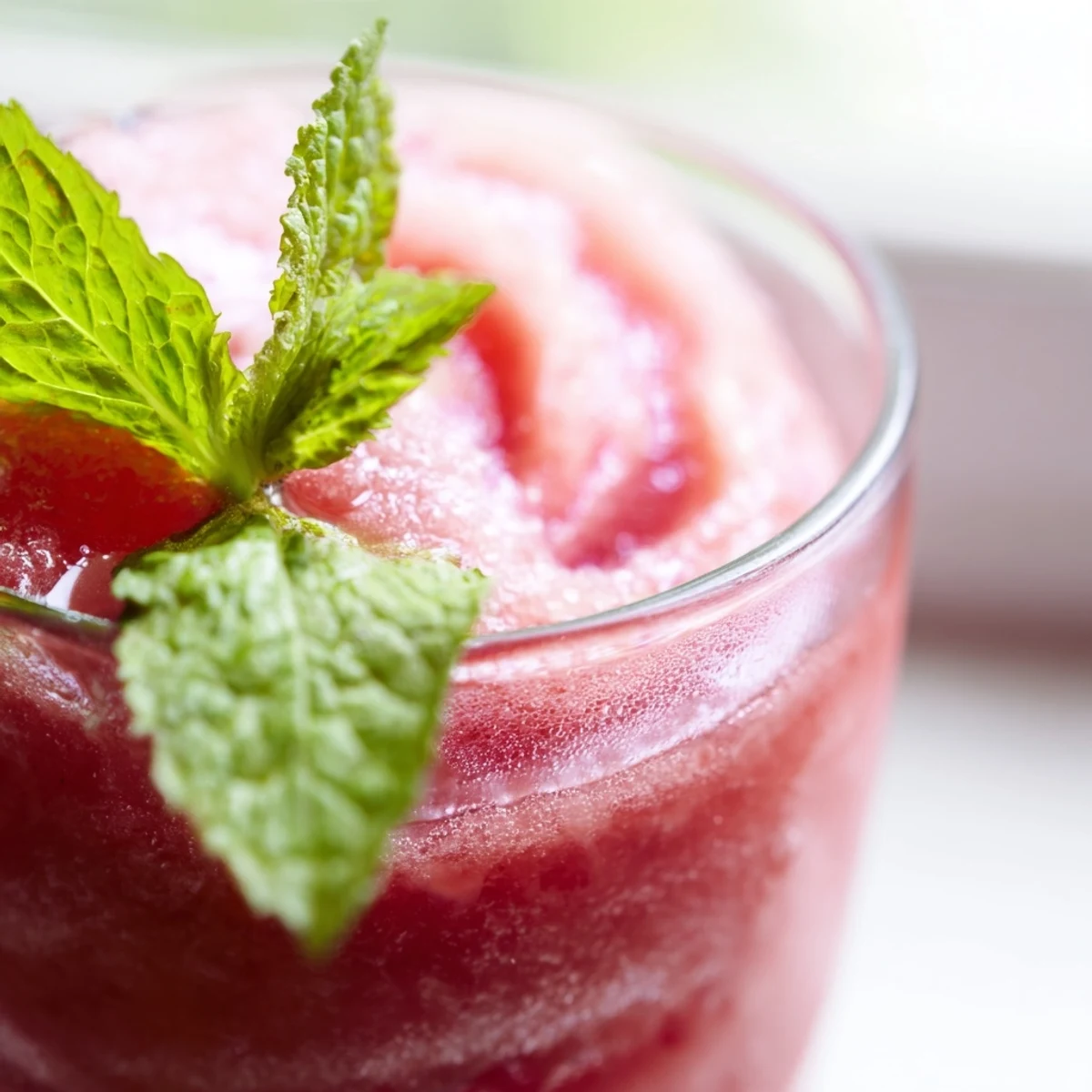 Refreshing pink watermelon slushie blended with creamy coconut milk and zesty lime juice