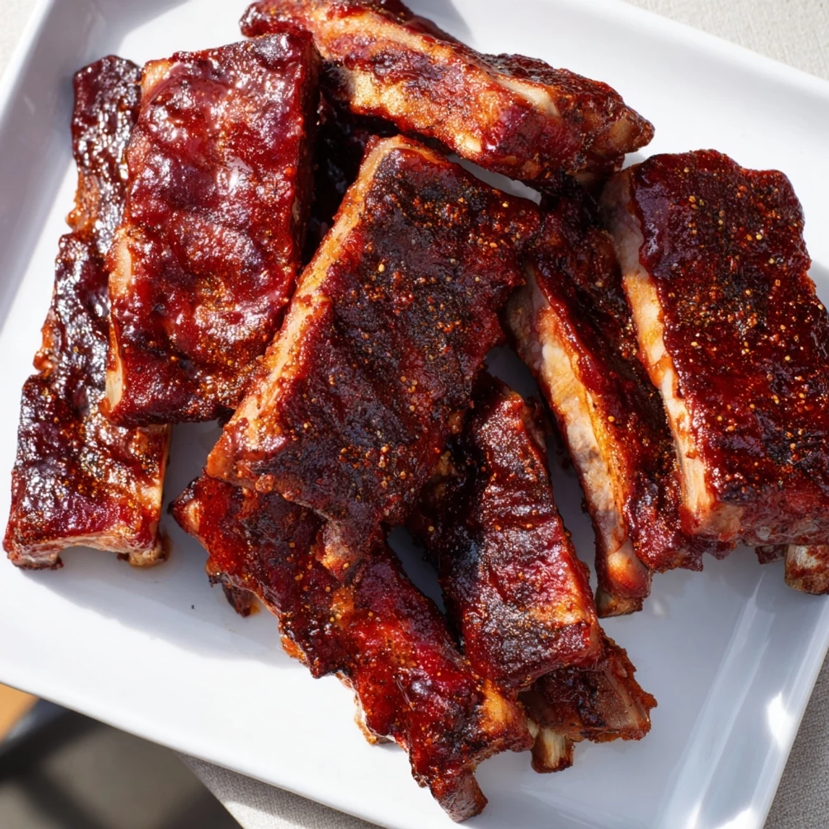 Pork baby back ribs smoked low and slow until falling off the bone