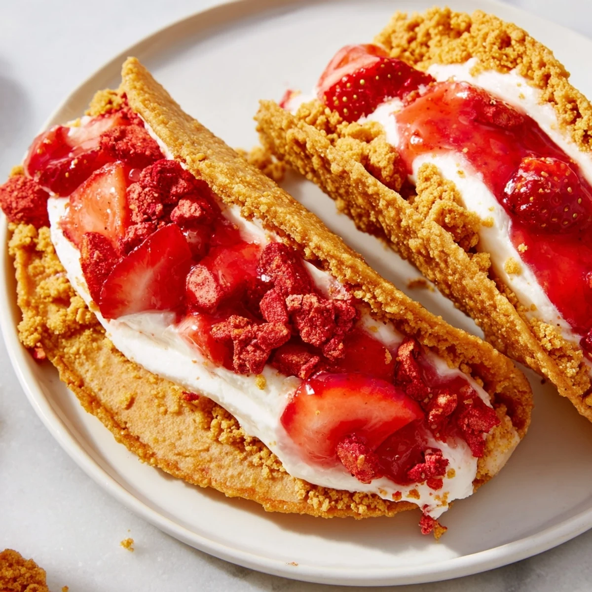 Strawberry Crunch Cheesecake Tacos